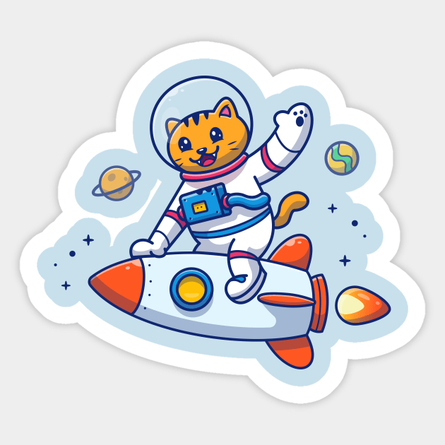 Astronaut Cat Sticker by Catalyst Labs